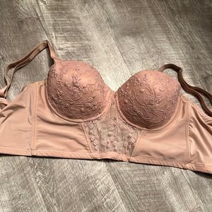 CREAM FLORAL BRA SIZE 38C